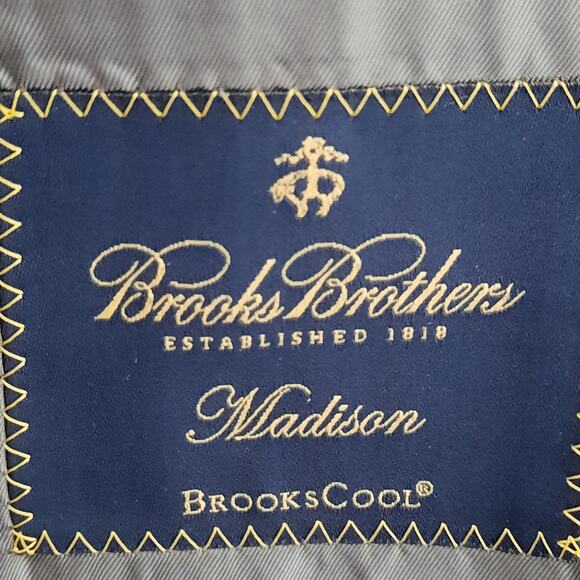 Brooks Brothers Madison 46R Blazer Grey Wool Blend BrooksCool Full Canvas - Picture 5 of 9